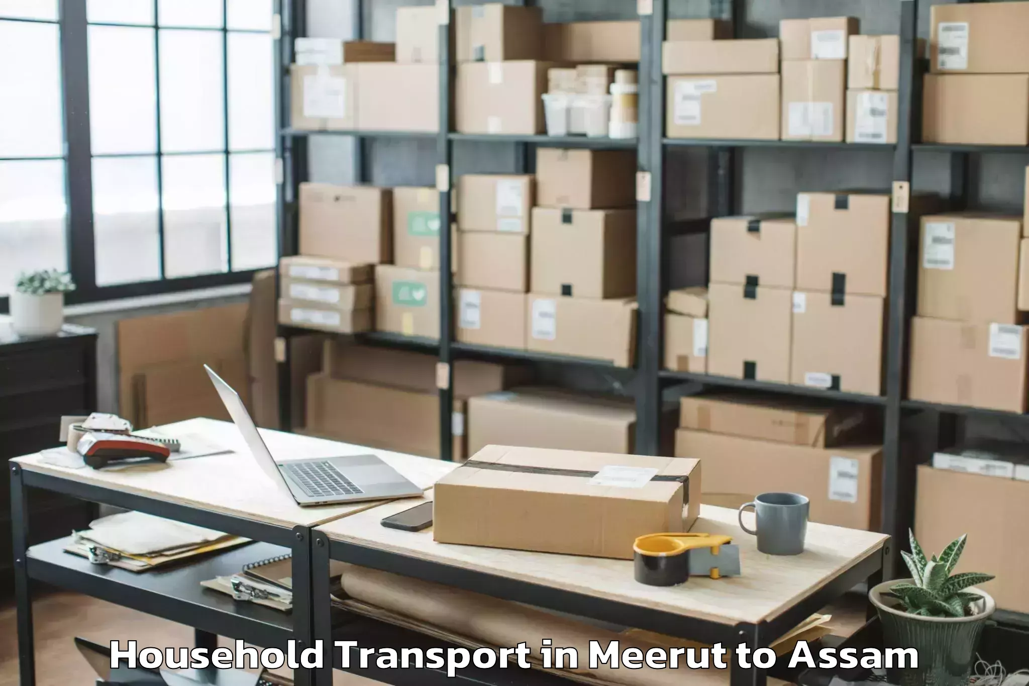 Book Meerut to Rangia Household Transport Online